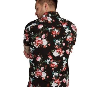 Into the AM Button Up Short Sleeve Floral Shirt